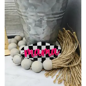 Checkered Mama Keychain