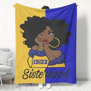 Women's Sigma Gamma Rho Sorority Blanket, Soft Warm Durable Flannel Throw for Sofa Bed Office Travel, All-Season Comfortable Accessory, Multifunctional Blanket