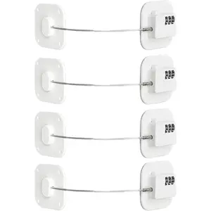 A Set of 4/3 Pcs Cabinet Locks with Combination,Drawer Lock Set,Refrigerator Safety Locks for Cabinets,Strong Non-Marking Adhesive,No Drilling Safety Cabinet Lock,Tools & Hardware