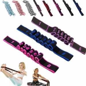Fitness Resistance Band for Stretching and Yoga, Adjustable Resistance Band with Handles, Numbered Elastic Pull Band for Full Body Training, Yoga Pilates Stretching Shaping, Adjustable Workout Elastic Sport Band, Glutes Workout Equipment