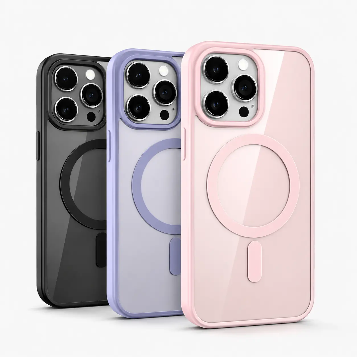 Pink Transparent Acrylic-TPU MagSafe-Compatible Protective Drop Proof Casing for iPhone 17,17 Air,16,16 Plus,16 Pro,15,14,13,12,11 Pro Max - Stylish Cellphone Accessory, Hard Shockproof Magnetic Fit Mobile Phone Casing, Back-to-School Accessory