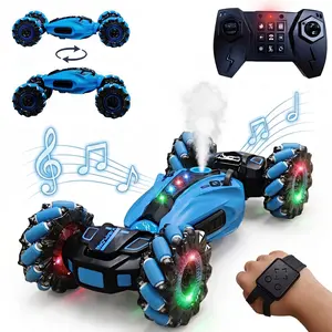 2.4GHz Gesture Sensing RC Stunt Car, Dual Remote Control, Spray Function, 360° Rotating Drift RC Cars with Lights & Music, Perfect Gift for Birthdays & Christmas