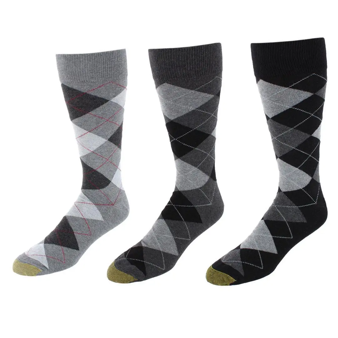 Gold Toe Men's Big & Tall Carylyle Argyle Crew Socks (3 Pairs), Big and Tall Socks