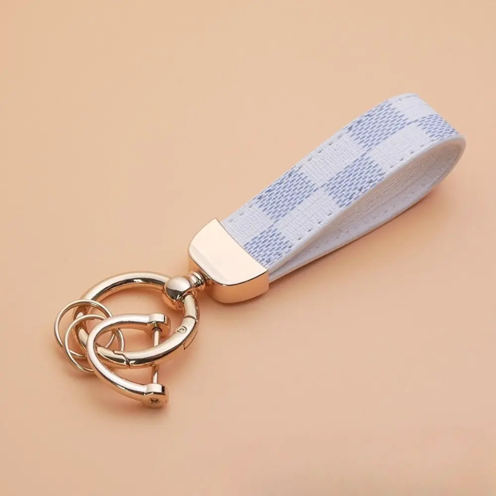 Leather printed keychain, universal keychain, leather keychain, car keychain, car metal horseshoe keychain, men's keychain