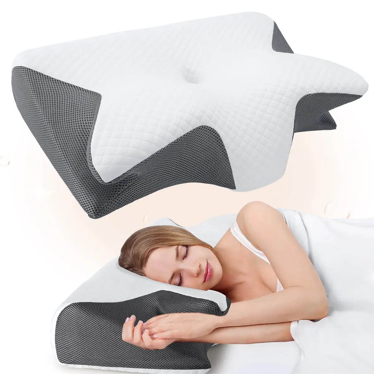 2026 Upgraded Edition 2-pack pillow, contoured, Supportive memory foam pillow for neck pain. Perfect for summer, gift for birthdays, Christmas and Halloween. king size memory foam pillow for back pain, ergonomic neck support, Memory Foam Cushioning