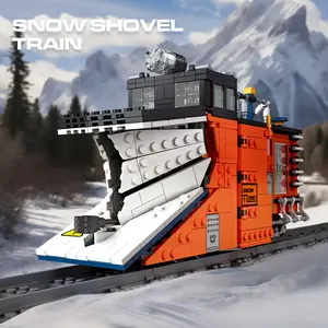 Snow Plow Train Moc Building Set 945 Pcs, DIY Model Train Kit, Perfect Gift for Collectors & Fans, Ideal for Building Enthusiasts, Moc Blocks Set