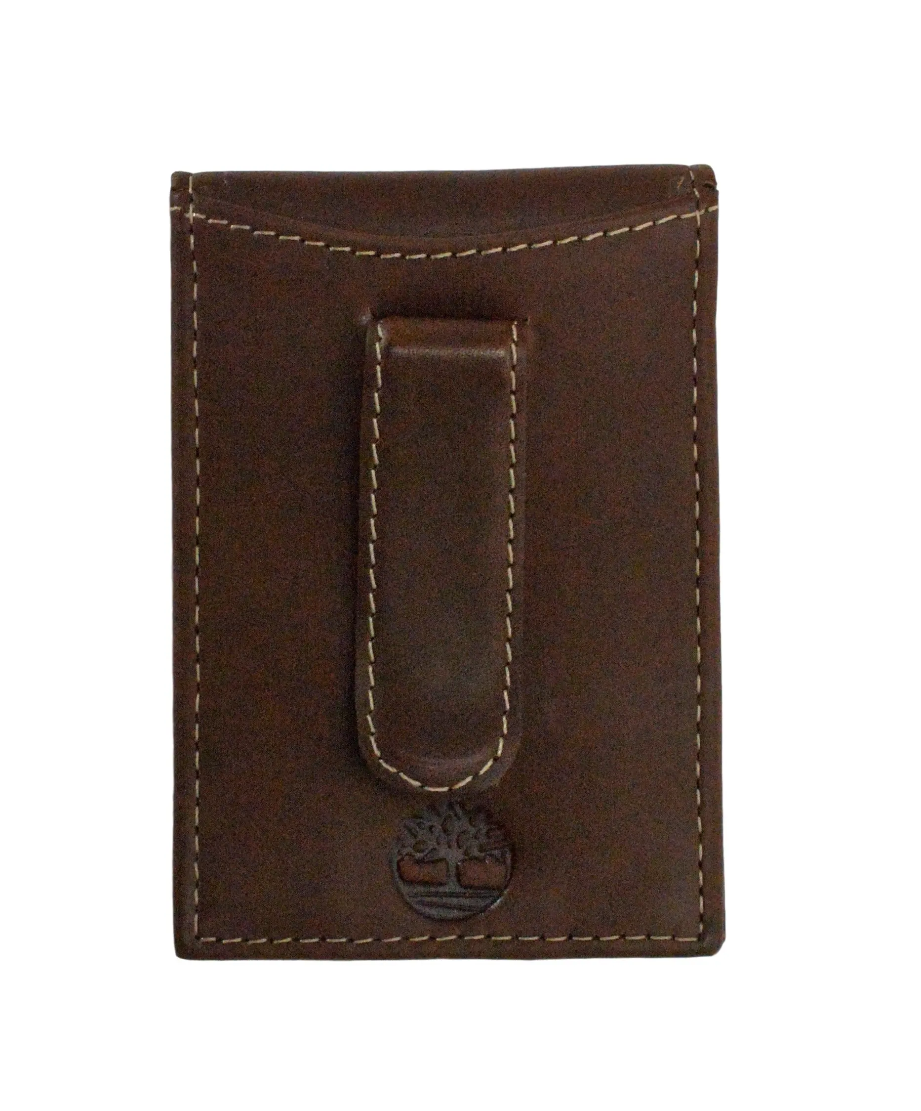 Timberland Men's Slim Leather Front Pocket Credit Card Holder Wallet, Light Brown (Money Clip), One Size
