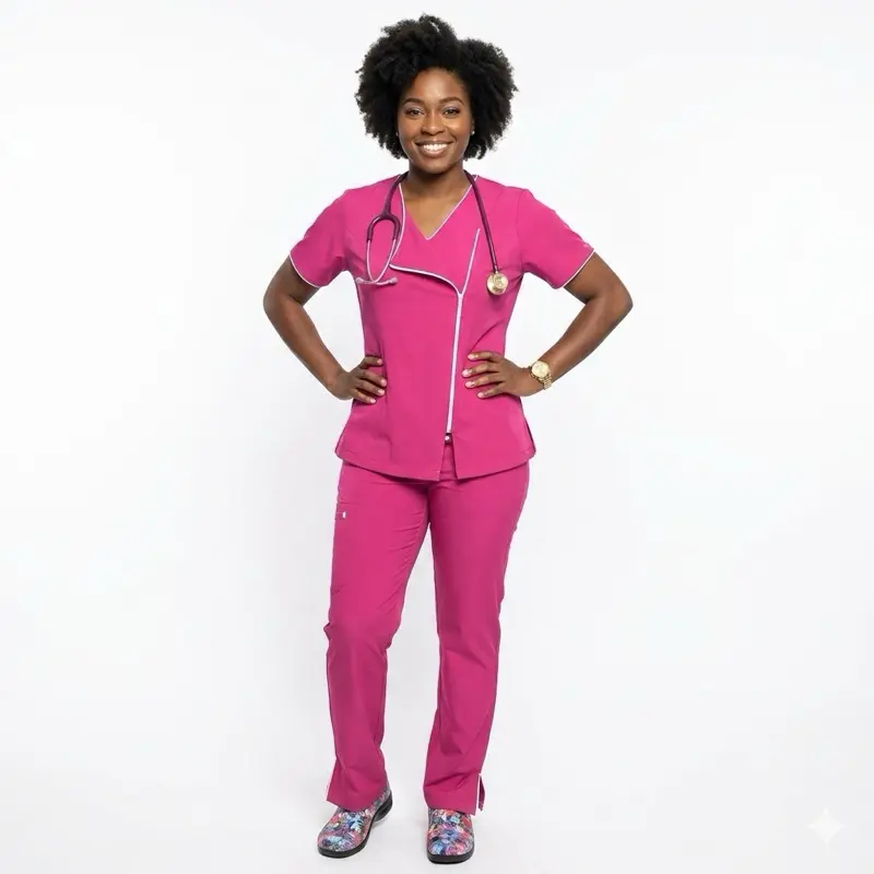 Biker-Style Scrub Set