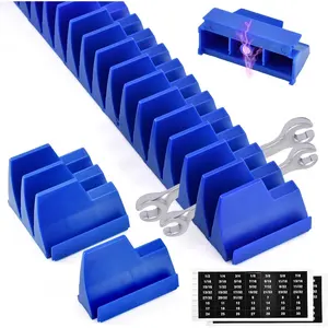 Magnetic Wrench Organizer for 48 Wrenches, Improving Efficiency Wrenches Holder, Modular Wrench Organizer for Tool Drawer Storage, Tool Organizers for ToolBox(Blue)