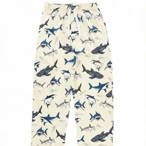 Comfy Shark Print Pajama Pants – Soft Unisex Lounge Bottoms, Lightweight Breathable Sleepwear, Cute Shark Aesthetic Pajama Trousers for Home Relaxation & Gifts