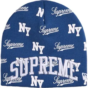 Supreme New Era Monogram Beanie 'Blue'