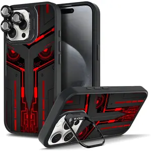 Cool Red style Pattern Gifts For Boys Magsafe Casing For iphone 16 15 14 13 12 11 PRO PLUS MAX Hard TPU Metal lens frame Film Shockproof Protection Anti-Drop Protective Protector Camera Holder Phone Cases Shell Cover L1285