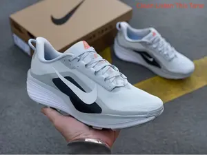 Light Pale Gray Breathable Mesh Low Top Collectible Sneakers Bold Black Side Patch Hobby Display Daily Running Sneakers