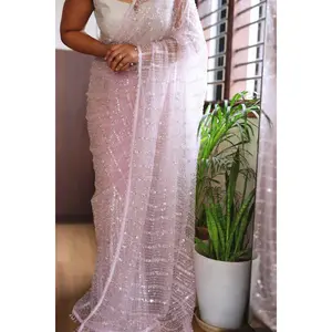 Pre-stitched saree Pink