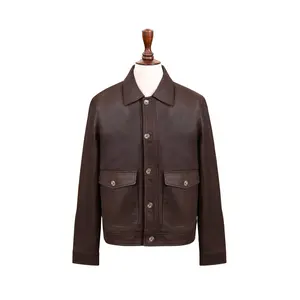 GOAT Destroyed Brown Leather Jacket - UrbanPelle - Premium Goat Leather