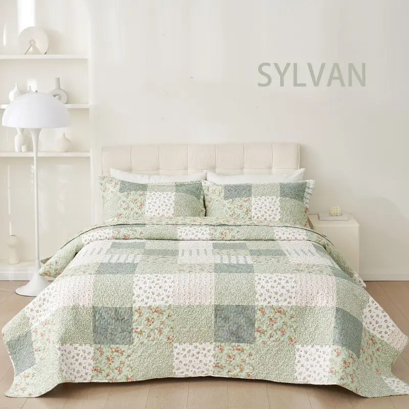3pc Dawn Color quilt Set, bedspread and coverlet set, bedding set-Dawn-229x229+2x50x70+5cm
