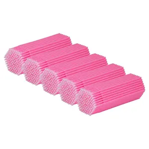 500PCS Disposable Micro Swabs for Eyelash Extension, Micro Applicators Eyelash Swabs for Makeup Application Pink (Head Diameter: 2.0mm)