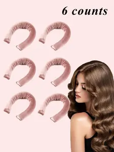 6-Count Heatless Spiral Curlers Set, Soft Foam Curling Rods, Hypoallergenic, No Heat Hair Curlers for Women, All Hair Lengths, Gift