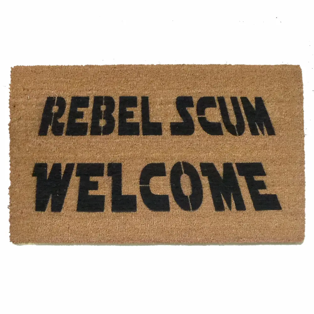 REBEL SCUM WELCOME + Coir Door Mat + Eco-Friendly All-Natural Coconut Coir or All-Weather Welcome Mat with Non-Slip Feature - Non-Specialized for Indoor & Outdoor Use