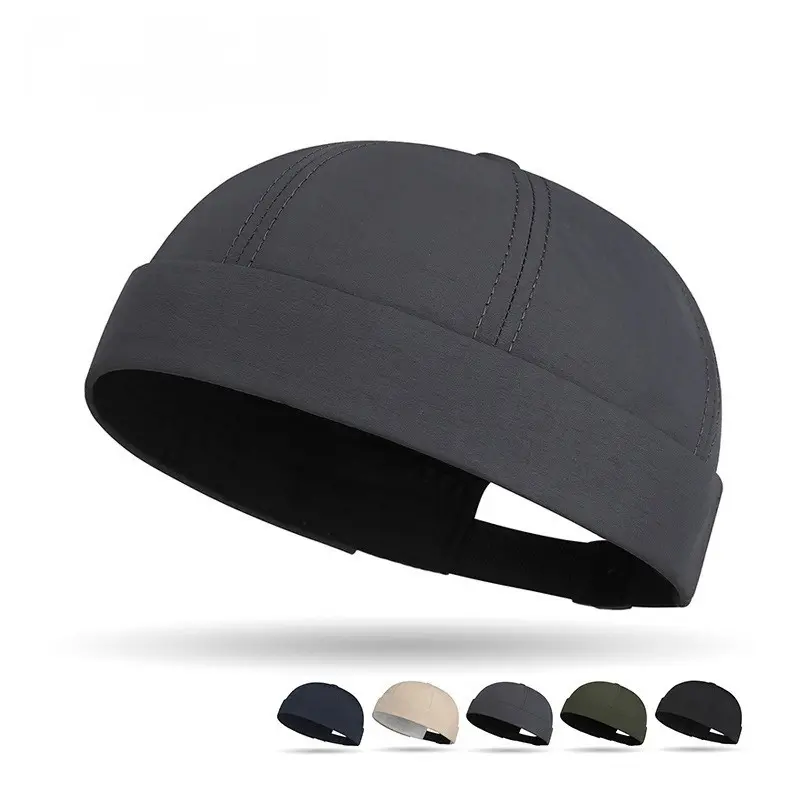 1pcs Viral Quick Dry Brimless Docker Hat for Men Women Adjustable Lightweight Skull Cap Y2K Streetwear Must Have Summer Outdoor Melon Cap No Visor Sailor Beanie
