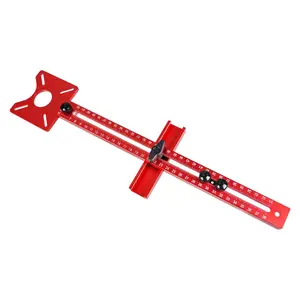 3-In-1 Router Milling Groove Bracket, Precision Cabinet Hardware Jig for Drawer Installation, Adjustable Template for Accurate Drilling, Adjustable Clamp Height