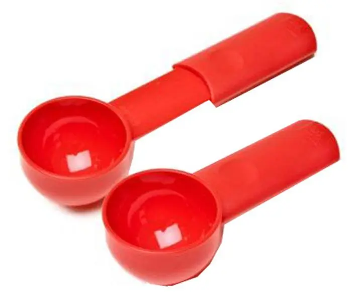 12475 Plastic Coffee Measure Scoop - Red, Pack Of 6