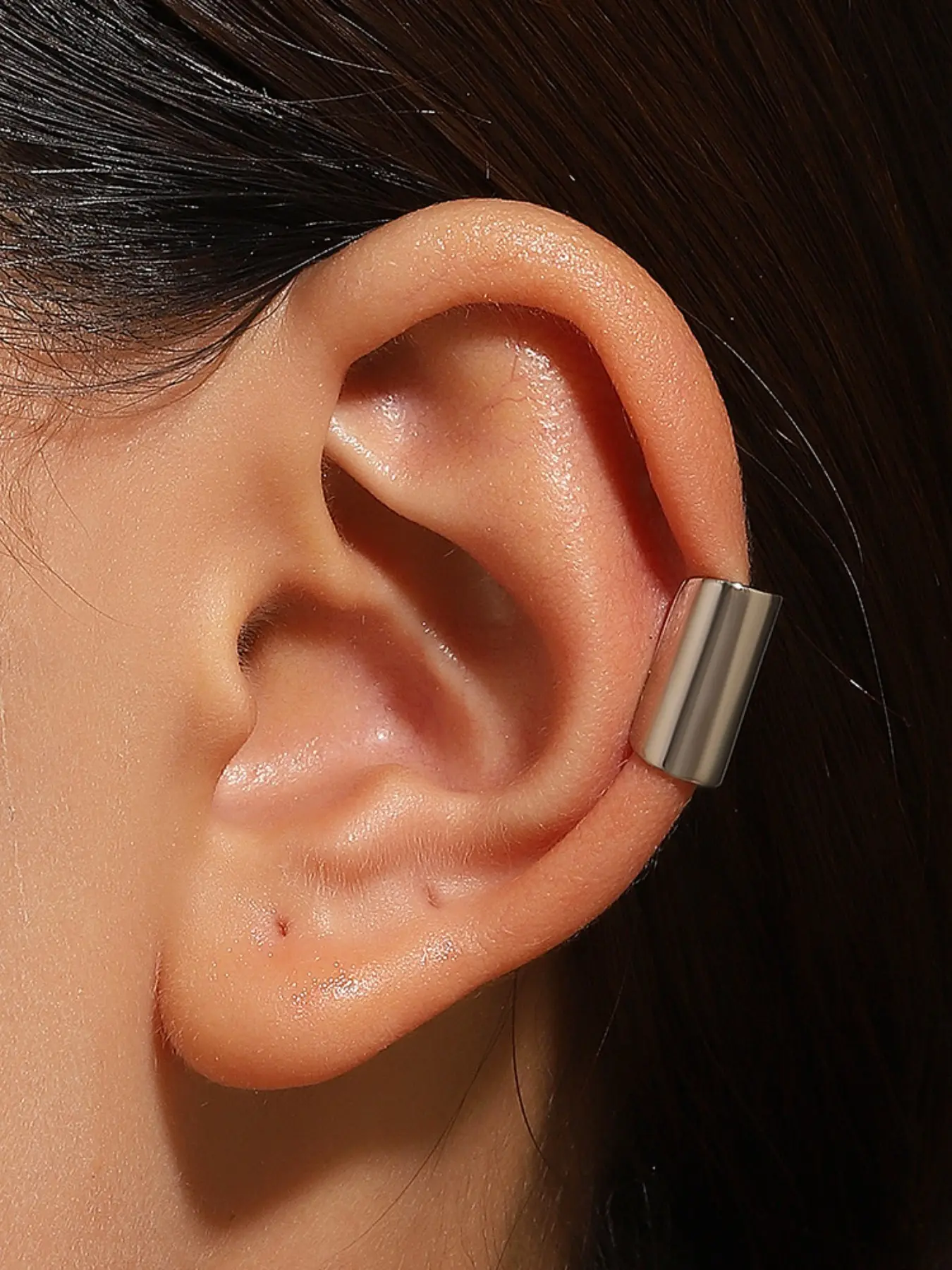 Elegant Long Tube Ear Clips, Geometric No Piercing Bone Clasp, Minimalist Unique Design Cold-Style Earring Jackets