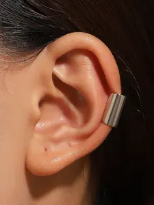 Elegant Long Tube Ear Clips, Geometric No Piercing Bone Clasp, Minimalist Unique Design Cold-Style Earring Jackets