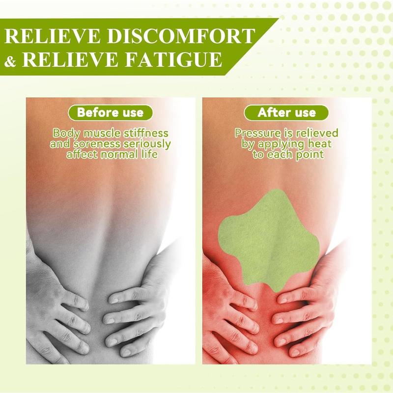 48 PCS Back Patches Heat Patches Natural Warming Herbal Plaster 8 Hour Long Lasting Deep Hot Soothing for Knee Back Neck Shoulder Daily