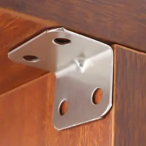 4-hole 90-degree Angle L-bracket, Corner Bracket, Angle L Bracket, Suitable for Table, Chair, Cabinet, Wardrobe, Sturdy Bracket