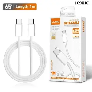 LC901C 65W Type C to C Cable for iPhone 16pro Max and 17 Series - 1M Length, Wear Resistant, Anti-Tangle, High-Density Winding