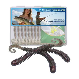 Good Joy Box Tail Soft Bait with Sequins, 16 Pieces Set, Soft Lure Box, Fishing Accessories, High-Quality Fish Baits