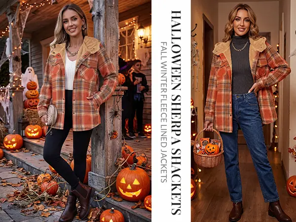 ZEAGOO Women's Plaid Flannel Fleece Shacket - Casual Boyfriend Fit, Long Sleeve, Button Closure, Hooded, Loose Cropped Jacket, Warm Comfortable Everyday Tops