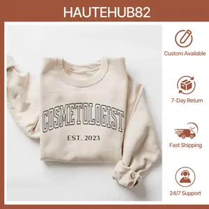 Cosmetologist EST 2023 Sweatshirt, Personalized Cosmetology Graduation Gift, Custom Cosmetologist Graduate Sweater, Hair Stylist, MUA