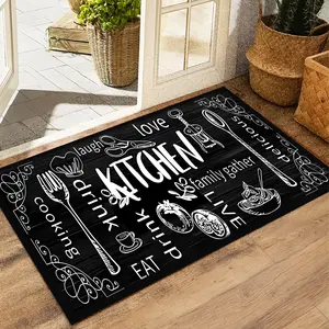 Soft Kitchen Mat - Waterproof Non-Slip Kitchen Printed Carpet, Machine Washable, Vintage Style for Indoor Use, Bathroom & Door Mat