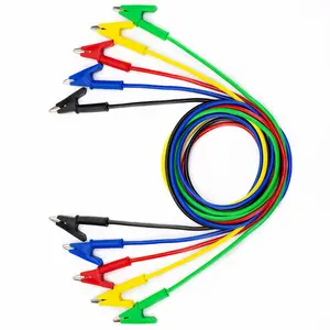 5 count  Clips Electrical Test Leads Set, 15A Jumper Wires Heavy Duty with Protective Copper Clips,  Cables for Electrical Testing, Experiment, 5 Colors 39.6 inches