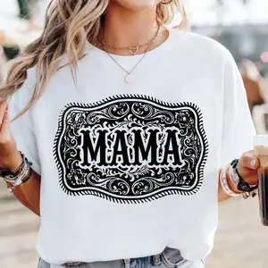 Western Mama T-Shirt, Trendy Cowgirl Rodeo Graphic Tee, Casual Shirt for Moms, Country Western Style Top for Women