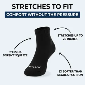 Araam ComfortFlex Ankle Socks | Extra Stretch, Soft Cotton, Gentle Fit, Seamless Toe, Comfortable All Day for Sensitive Feet