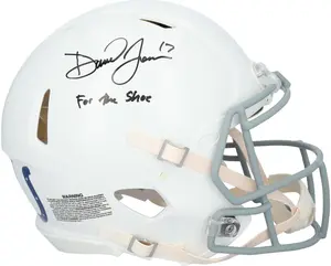 Daniel Jones Indianapolis Colts Autographed Riddell 2021 Throwback Speed Authentic Helmet with "For The Shoe" Inscription - Fanatics Authentic Certified