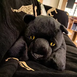 Black Panther Plush Toy, Soft Fluffy Stuffed Animal, Cuddly Stuffed Animal, Home Decor, Party Decoration, Kids Birthday Gift, Valentine's Day Gift, Mother's Day Gift, Thanksgiving Gift, Christmas Gift, Stuffed Animal Gifts