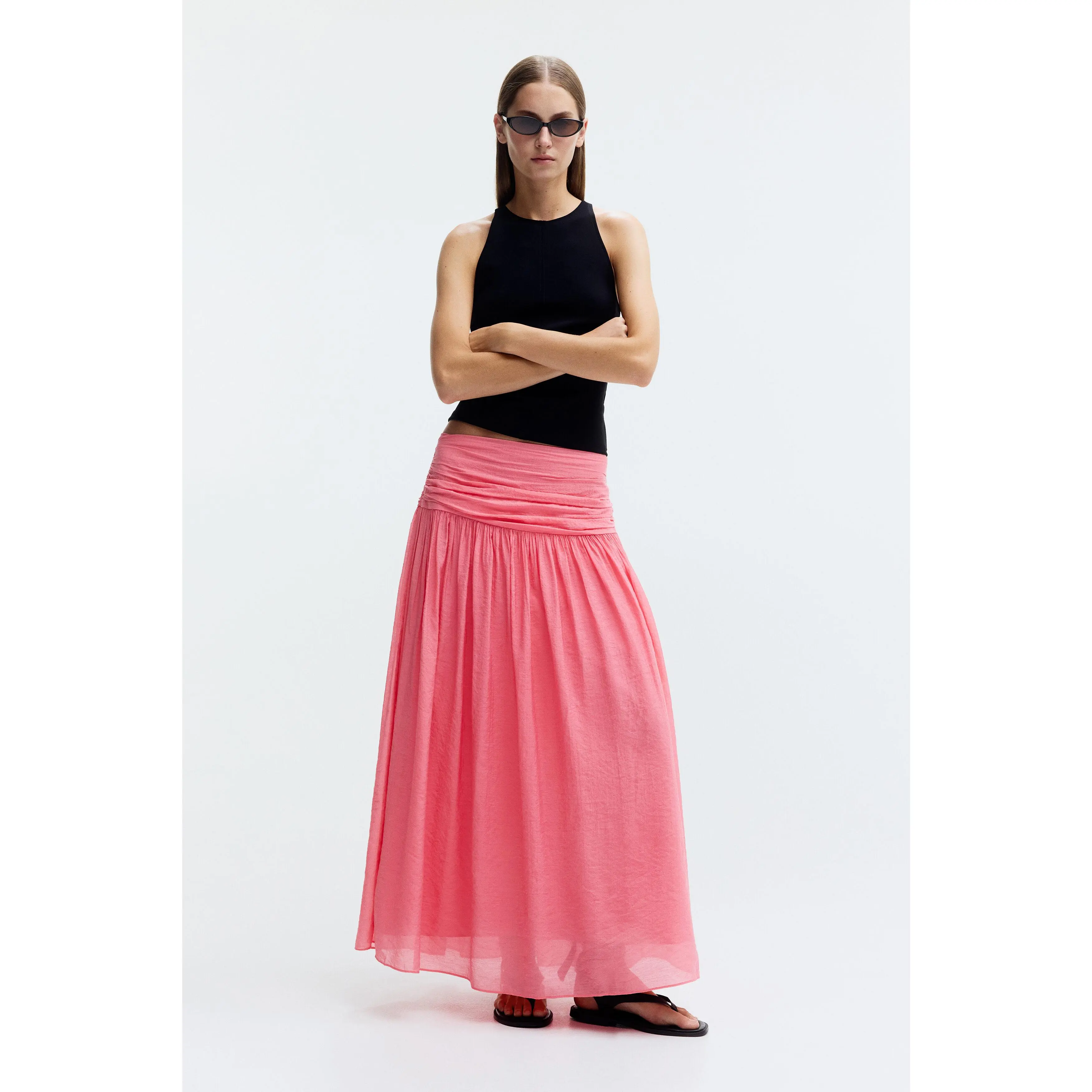 H&M Gathered crêpe skirt