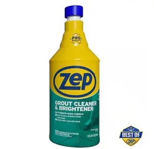 ZEP 32 fl. oz. Grout Cleaner and Brightener Household, Industrial Grout Cleaner, Commercial Grout Brightener, Deep-Seated Stain Remover, Grout Color Restorer, Renew Old Grout, Safe on Tile Surface, Heavy-Duty Acid Cleaner.