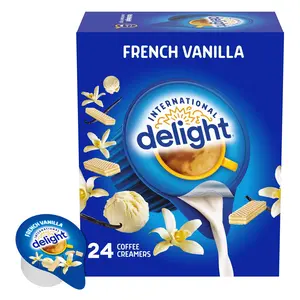 International Delight Coffee Creamer Singles, French Vanilla, 24 Count
