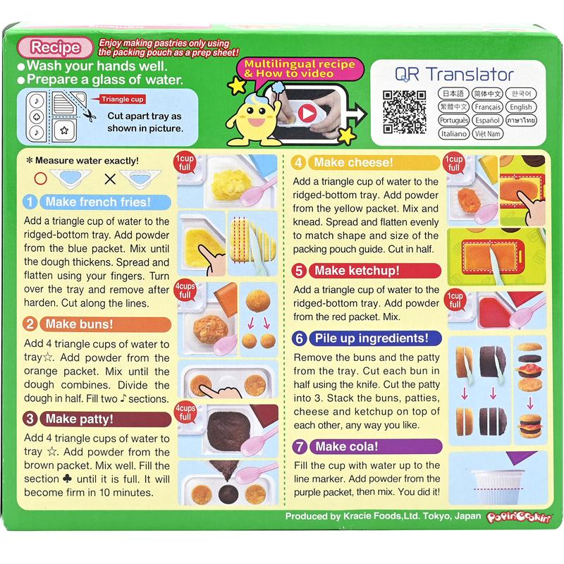 Kracie Popin Cookin DIY Candy Kit – 8 Fun Flavors (Sushi, Cakes, Donuts, Bento, Hamburger, Ramen, Waffle & Gummy Land) Snack Sweet
