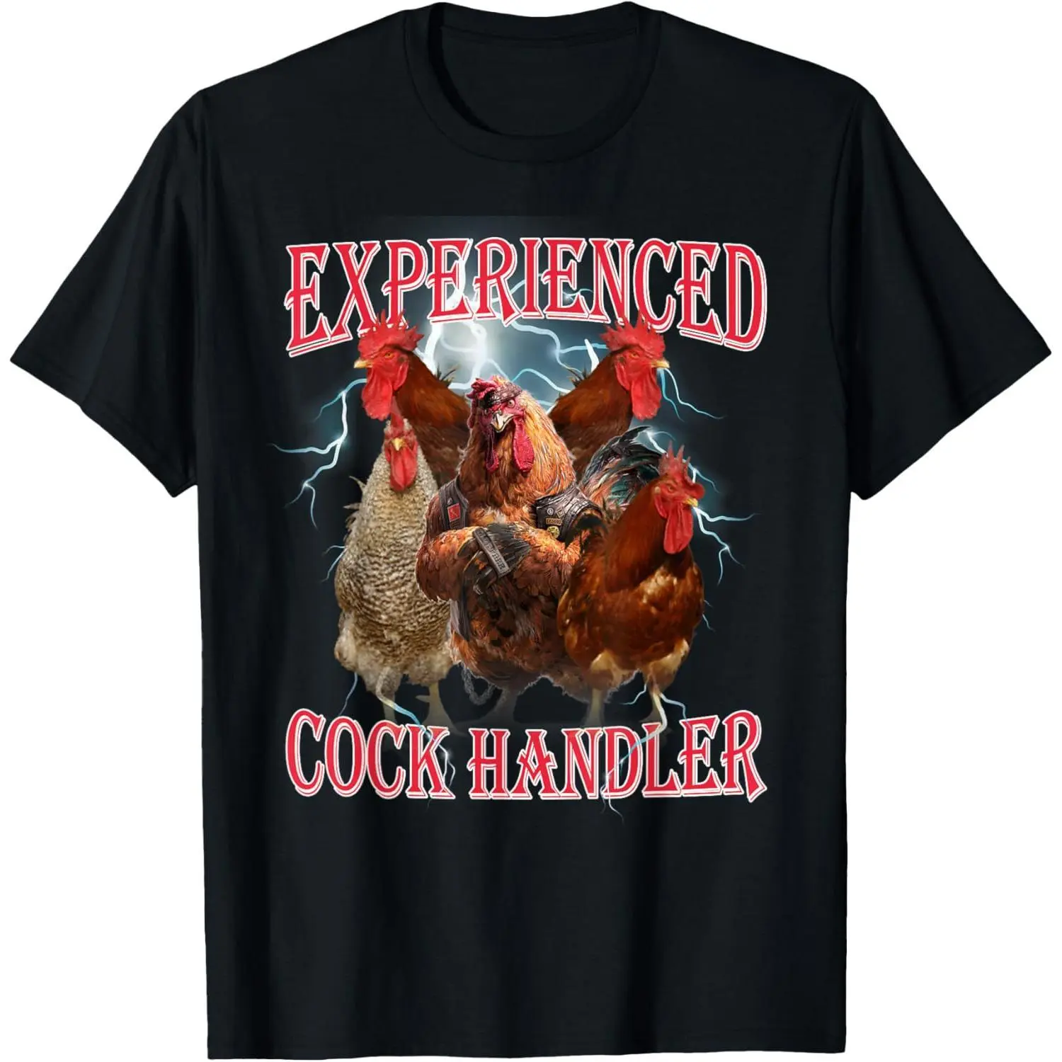 Funny Adult Humor Experienced Cock Handler Inappropriate T-Shirt, Adult Graphic Pure Cotton Shirt, Gift T-shirt Fabric Menswear