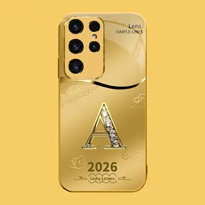 Suitable for [Galaxy S23 Ultra] high-end phone case🤩，choose from 26 letters of the English alphabet, each with an exquisite auspicious cloud pattern to bring you good luck YM99