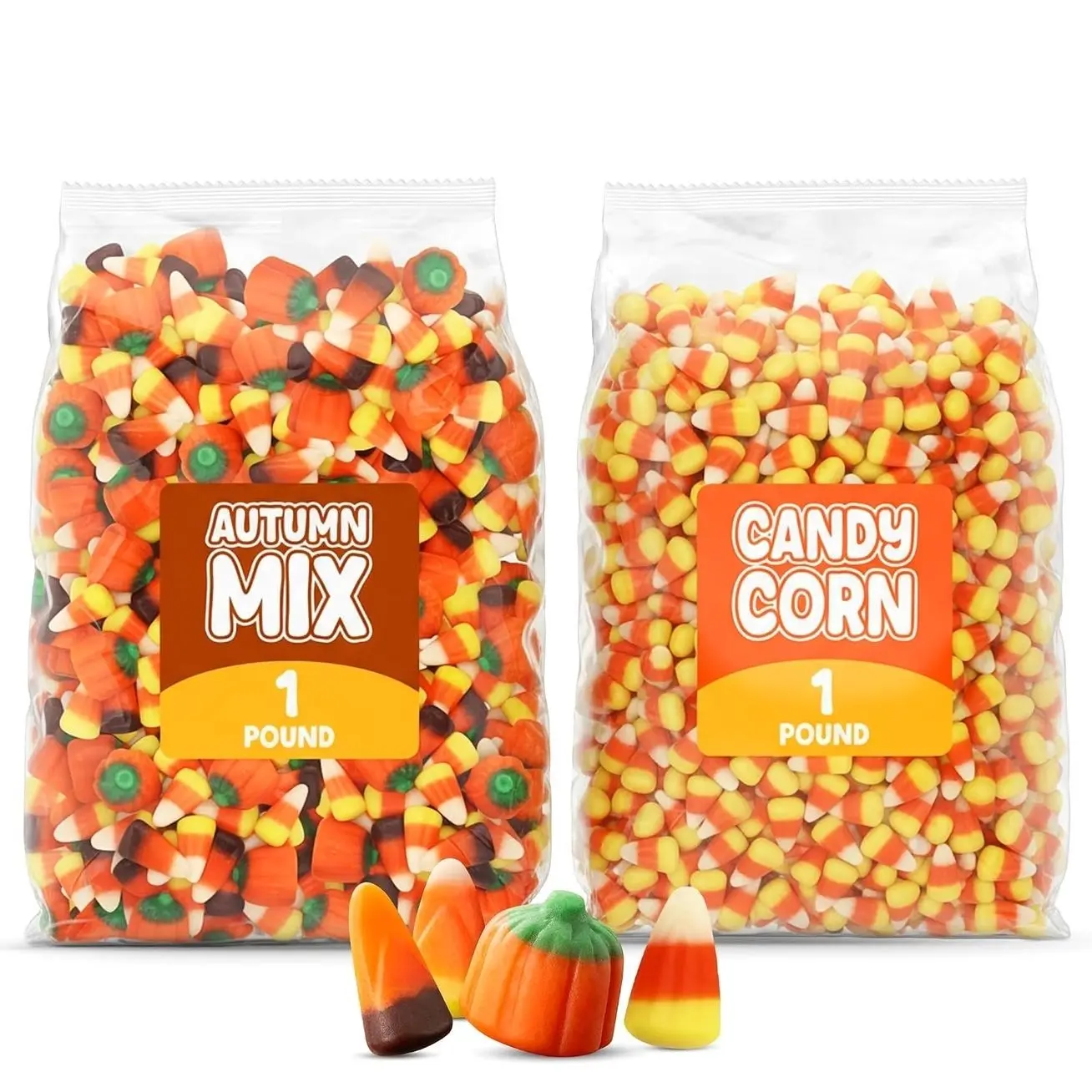 Candy Corn & Autumn Mix Bulk Fall 2 lb (1 lb Corn + 1 lb Autumn Seasonal)