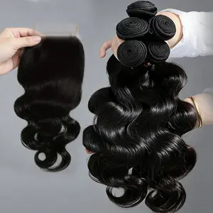 Aslmeet Hair 30 Inch Natural Color Body Wave Human Hair Bundles 14A Remy 100% Unprocessed Weave Raw Hair 3 4  Pcs Virgin Bundles Extensions