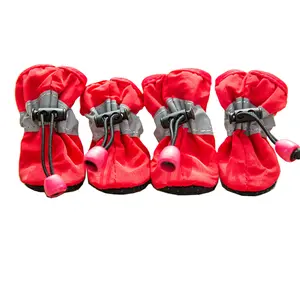 Leconpet Dog Shoes Waterproof Dog Boots for Small Medium Large Dogs with Soft Anti-Slip Sole, Suitable for Rainy Weather Outdoor Walking, Adjustable Elastic Straps, Reflective at Night