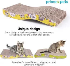 Cat Scratching Board, 2 Pack Cat Scratcher Cardboard, Cat Scratch Pad for Indoor Cats, Cat Scratcher Couch Lounge Sofa Bed, Reversible Corrugated, Catnip Included